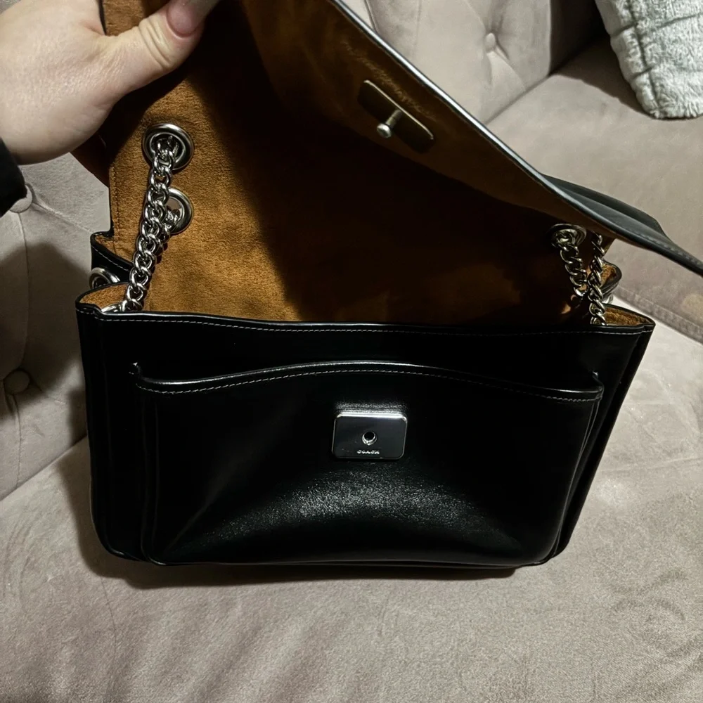 Coach Elodie Crossbody Bag Shiny smooth leather black